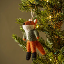Load image into Gallery viewer, Felt Fox Christmas Tree Decoration