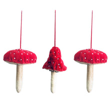 Load image into Gallery viewer, Red Velvet Mushroom Tree Decorations
