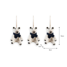 Load image into Gallery viewer, Felt Polar Bear Christmas Tree Decoration

